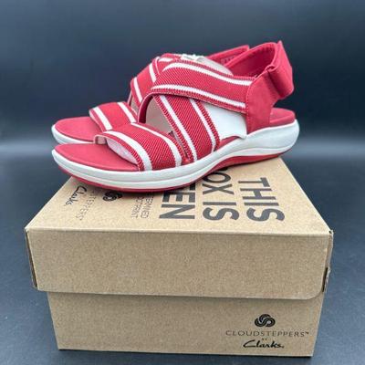 Clarks Cloudsteppers Red Sandals Size 8