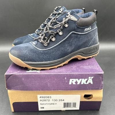 Ryka Waterproof Hiker Boots in Navy/Grey, Size 8