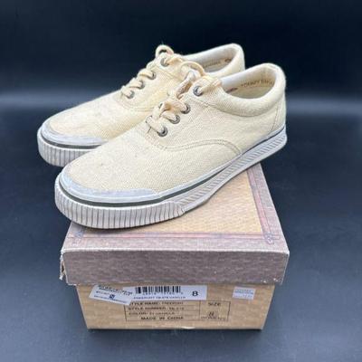 Pair of Size 8 Canvas Sneakers with Original Box