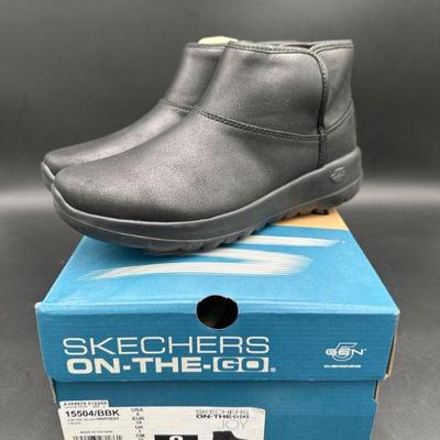 Skechers On-The-Go Black Ankle Boots, Size 8
