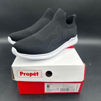 Propet Black Knit Sneakers, Size 8