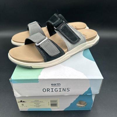 Earth Origins Women’s Sandals, Size 8, Black and Gray