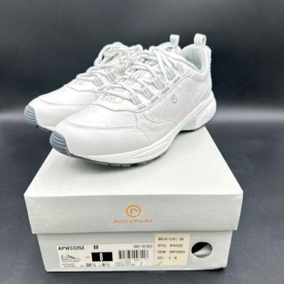 Rockport White Lace-Up Sneakers, Size 8