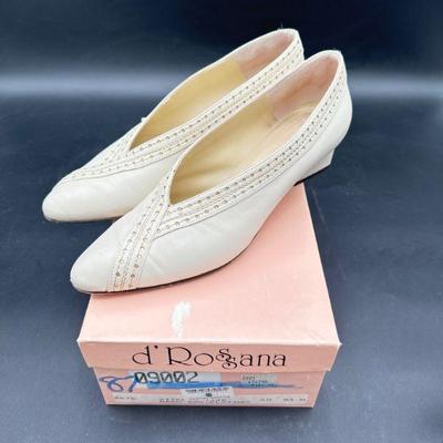 d’Rosana Beige Slip-On Heels, Size 8.5