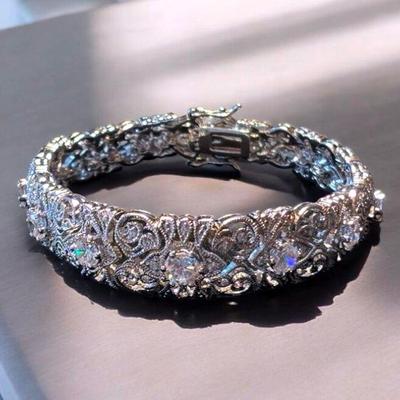 Sterling clear tourmaline bracelet