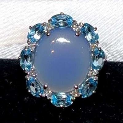 Aquamarine 10k gold ring