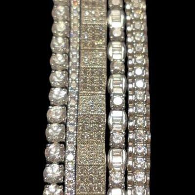 Five sterling bracelets