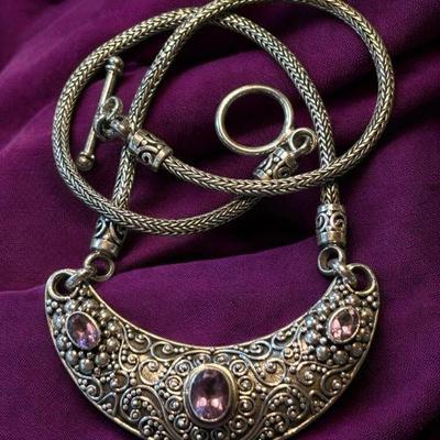Nb” sterling bib necklace indonesia