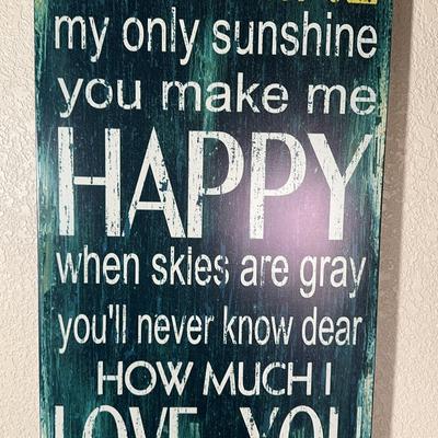 You Are My Sunshine Metal Lyric Art