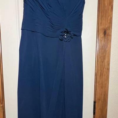 B2 Royal Blue W/Rhinestone Straps Flowy Formal Gown Size 16