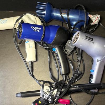 Assortment Of Blow Dryers & Curling Iron 