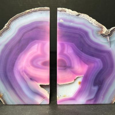 Large Agate Book Ends 