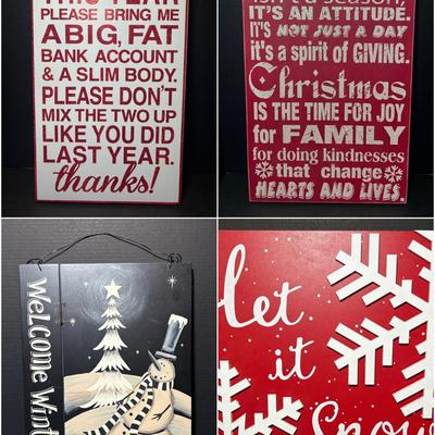 Christmas Themed Wall Decor Signs