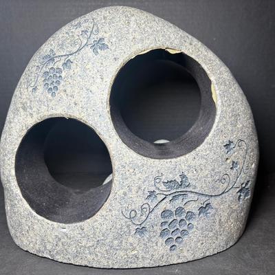 Large Heavy River Stone 2-Bottle Wine Holder