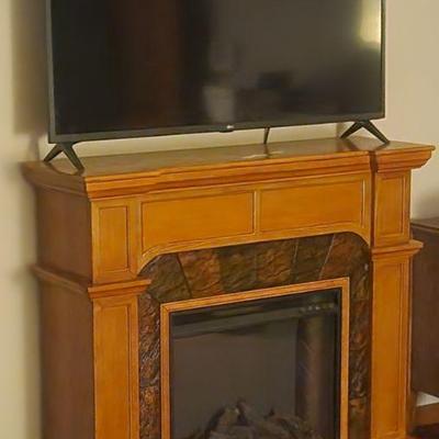 Electric Fireplace & 52" Flat Screen TV