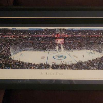 Framed Panoramic Photo of the Enterprise Center 50th Anniversary for STL Blues Hockey