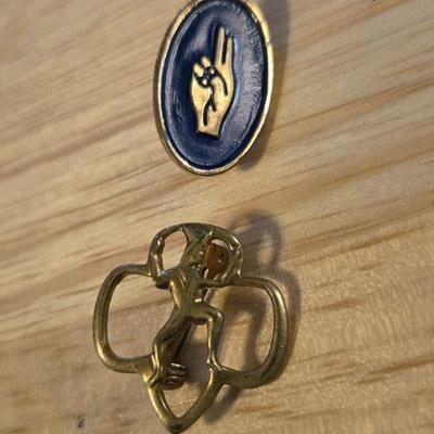 Girl Scout Brownie pin and Honor pin
