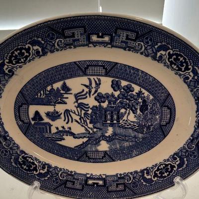 Blue pattern large platter