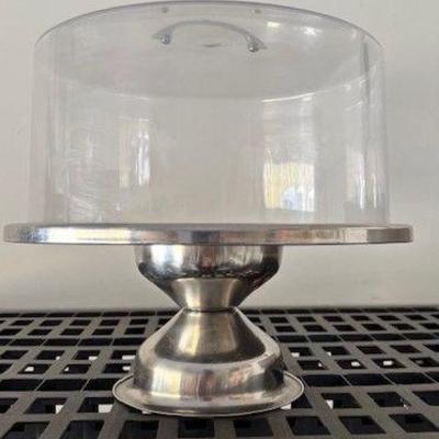 Cake holder with glass dome