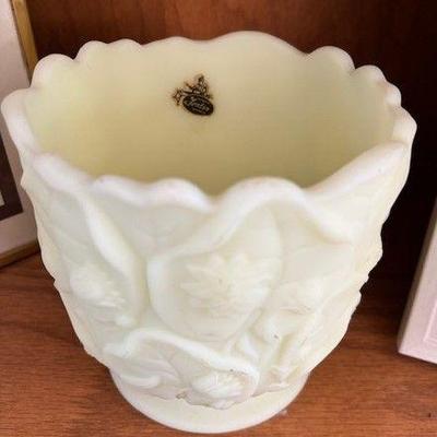 White milk glass bowl