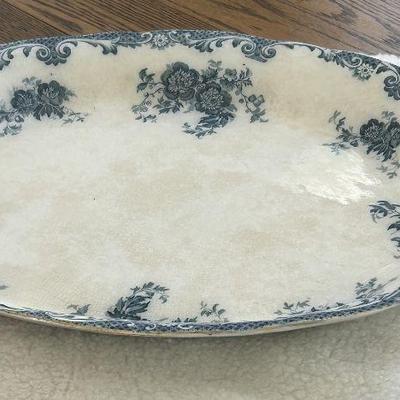 Blue floral platter glenmere alfred meaken