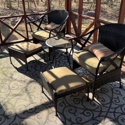 Wicker outdoor patio set