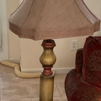 Lamp with brown shade