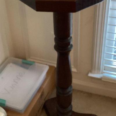 Brown octogon plant stand
