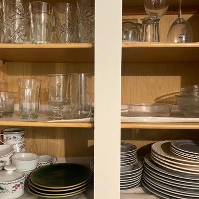 Various dishes and glasses