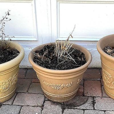 Three Resin / Plastic Garden Planters