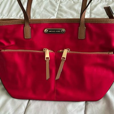 Michael Kors Kempton Red Nylon Handbag NWOT