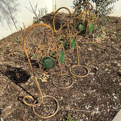 Set Of 3 30” Hanging Metal Garden Lanterns 