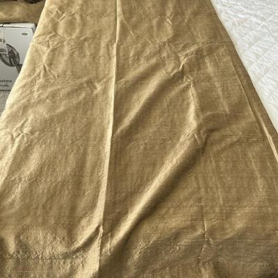 (6) Dupioni Silk Curtain Panels Bronze/Gold 84” 