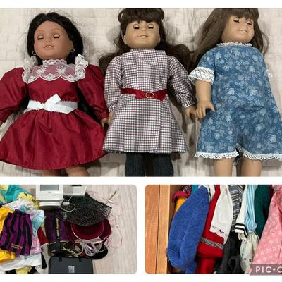 3 American Girl Dolls + Clothes & Accessories incl. Samantha