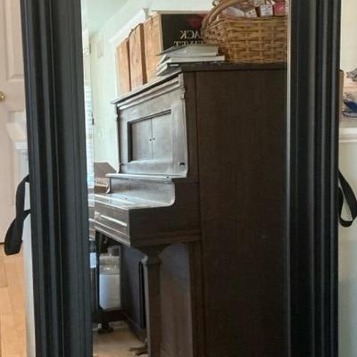 Large Black Wood Frame Rectangle Mirror