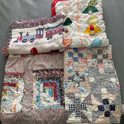 Four Vintage Assorted Quilts / Blankets