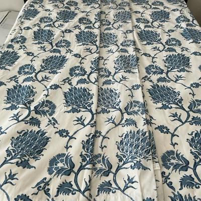 Set of 4 Blues And White Curtain Panels 84” & 120” 