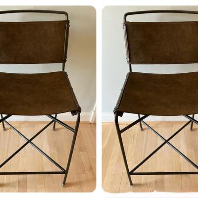 Two Pottery Barn Wharton Counter Chairs 