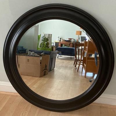 Round Wood Frame Mirror