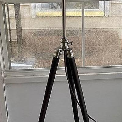 Mid Century Modern Style Surveyors Metal / Silver Lamp Height Adjustable 