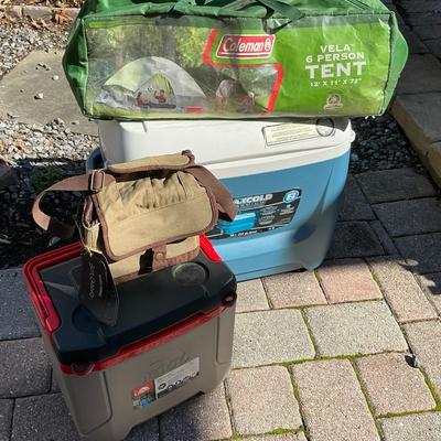 Coolers And 6 Person Coleman Tent 