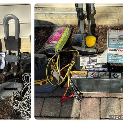 Automotive Accessories - Vaccuum, Jumper Cables, Battery Chatger, Bike Rack +