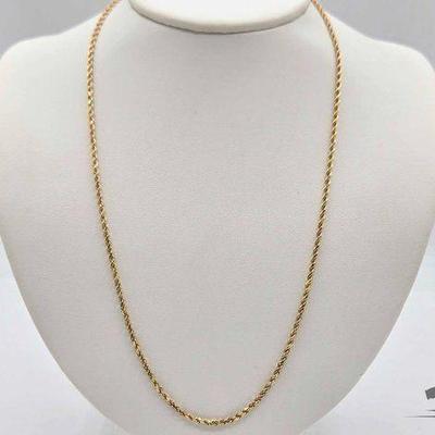 #728 • 14k Gold Rope Necklace, 10.89g
