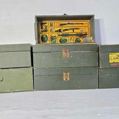 #14020 • (6) G.I. Joe Footlockers, Clothes & Figures

