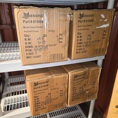 #6056 • (4) NEW!!! Boxes of Mount Tissue Cabinets
