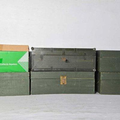 #14008 • (5) G.I. Footlockers & Shoebox
