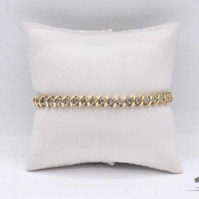 #722 • 14k Gold and Diamond Bracelet, 10.90g
