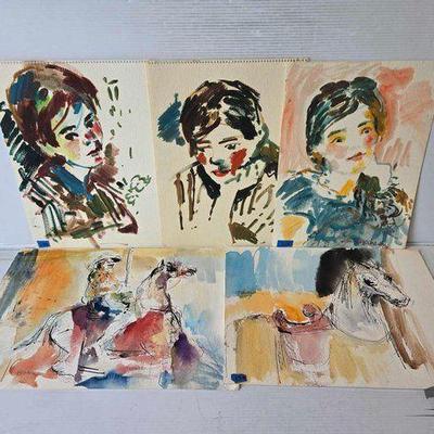 #3144 • (5) William Firschein Paintings
