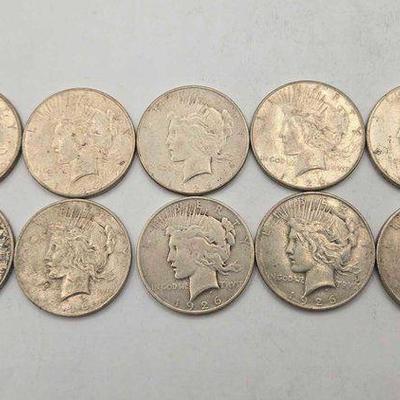#1308 • (10) 1926 Silver Peace Dollars
