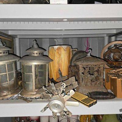 #13574 • Glass Lamp, Candle Holders & More
